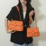 Fashion Orange Large Style Pu Embroidery Flap Crossbody Bag