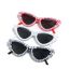 Fashion Gray Frame With White Frame Pearl Cat Eye Sunglasses