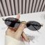 Fashion Silver Frame Transparent Film Pc Diamond Oval Sunglasses