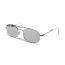 Fashion Silver Framed White Mercury Tablets Metal Double Bridge Small Frame Sunglasses