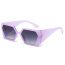 Fashion Purple Frame Double Gray Film Pc Square Large Frame Sunglasses