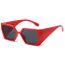 Fashion Off-white Framed Red Film Pc Square Large Frame Sunglasses