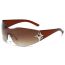 Fashion White Feet Double Gray Pieces Pc Star Integrated Sunglasses
