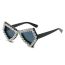 Fashion Black Frame Black And Gray Film Pc Diamond-encrusted Irregular Sunglasses