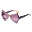 Fashion Purple Frame Purple Film Pc Diamond-encrusted Irregular Sunglasses