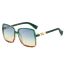 Fashion Green Top And Bottom Yellow Frame Green And Yellow Tablets Large Square Frame Sunglasses