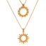 Fashion Golden 2 Titanium Steel Round Serrated Pendant Necklace