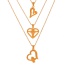 Fashion Golden 3 Titanium Steel Square Bee Pendant Necklace