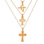 Fashion Golden 2 Titanium Steel Cross Pendant Necklace