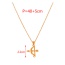 Fashion Golden 3 Titanium Steel Cross Pendant Necklace
