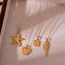 Fashion Golden 2 Titanium Steel Wings Pendant Necklace
