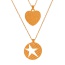 Fashion Golden 1 Titanium Steel Round Hollow Five-pointed Star Pendant Necklace