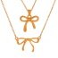 Fashion Golden 1 Titanium Steel Bow Pendant Necklace