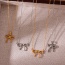 Fashion Golden 1 Titanium Steel Bow Pendant Necklace