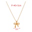 Fashion Golden 2 Titanium Steel Bow Pendant Necklace