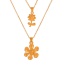 Fashion Golden 2 Titanium Steel Flower Pendant Necklace