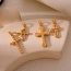 Fashion Golden 3 Titanium Steel Cross Pendant Accessories