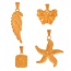 Fashion Golden 4 Titanium Steel Square Butterfly Pendant Accessories