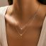 Fashion Oval Silver And Diamond Geometric Necklace