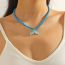 Fashion 3 Shell Blue Rice Beads Colorful Rice Beads And Shell Necklace