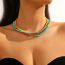 Fashion 5 Shell Blue Green Rice Beads Colorful Rice Beads And Shell Necklace
