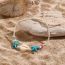 Fashion 15 Green Turtle White Starfish Beads Turquoise Shell Beaded Bracelet