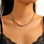 Fashion 17 Double Layer Chain Grab Metal Double Chain Necklace