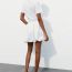 Fashion White Blended Lantern Skirt