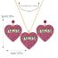 Fashion Champagne Metal Diamond Letter Love Necklace And Earrings Set