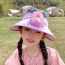 Fashion Sapphire Polyester Printed Large Brim Children's Empty Top Sun Hat With Fan