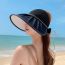 Fashion Sakura Powder Polyester Large Brim Empty Top Sun Hat