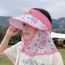 Fashion Blue Polyester Printed Hollow Top Shawl Children's Hollow Top Hat