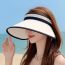 Fashion Space Gray Nylon Large Brim Hollow Top Sun Hat