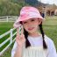 Fashion Pink Children's Large Brimmed Hollow Top Sun Hat With Fan