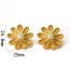 Fashion 3# Titanium Steel Flower Pearl Stud Earrings