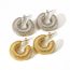 Fashion Silver Stainless Steel Threaded C-shaped Earrings