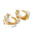 Fashion Gold Stainless Steel Twisted Earrings