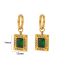 Fashion 2# Stainless Steel Diamond Square Earrings