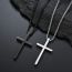 Fashion Black Pendant With Chain (3.0*60cm) Titanium Steel Cross Men's Necklace