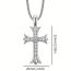 Fashion Gold Cross Pendant Titanium Steel Diamond Cross Men's Necklace