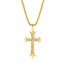 Fashion Gold Cross Pendant Titanium Steel Diamond Cross Men's Necklace