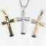 Fashion All Gold Chain Titanium Steel Cross Men's Necklace