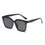 Fashion Black Ac Rice Nail Large Frame Sunglasses