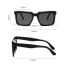 Fashion Black Gray Large Square Sunglasses