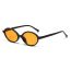 Fashion Black And Yellow Oval Small Frame Sunglasses