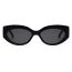 Fashion Black Frame Tea Oval Small Frame Sunglasses