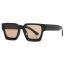Fashion Black On Top And Bean Curd On Bottom/double Gray Large Square Frame Sunglasses