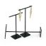 Fashion 118-black Metal Brushed Earring Stand (low Medium And High) Brushed Metal Display Stand