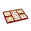 Fashion 12x12 [blue With Beige] Ancient Gold Square Tray Pu Jewelry Display Stand