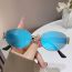 Fashion Gold Frame Red Film Metal Oval Sunglasses